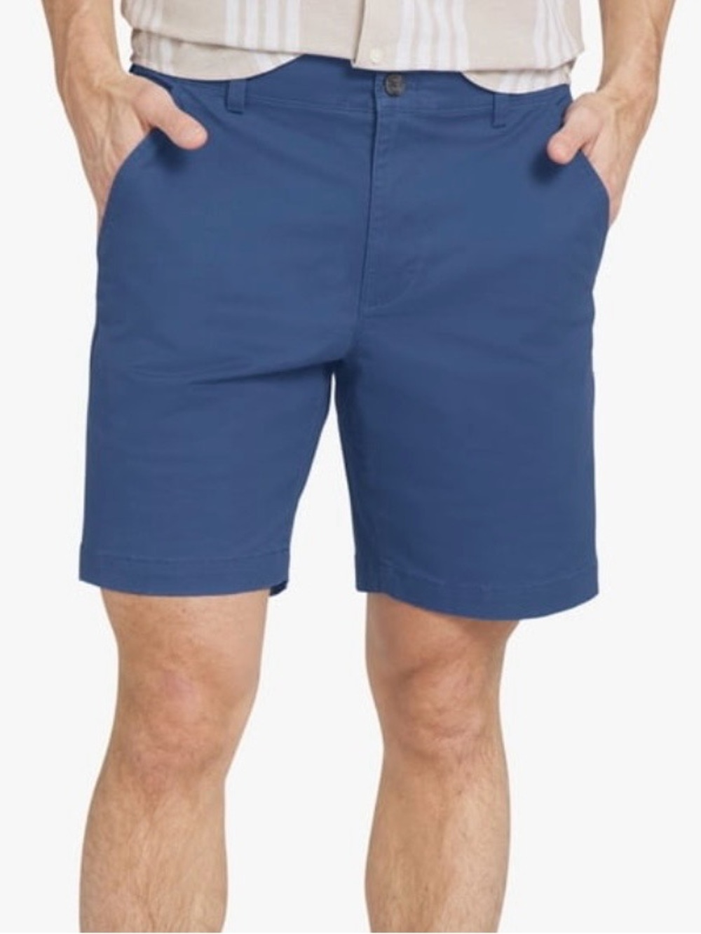 Chaps Men’s Seacoast Blue Flex Waistband Flat-Front Stretch Chino Shorts Size 40